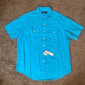 Vintage Polo Ralph Lauren Linen Cotton Blue Safari Shirt Men’s Sz XL NWT